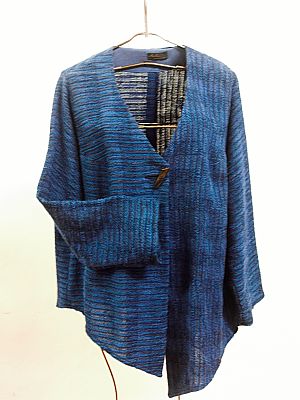 Asymmetrische Jacke in Seide/Baumwolle